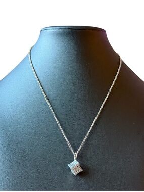Tiffany & Co. Atlas Cube Necklace in Sterling Silver – Roman Numeral Design